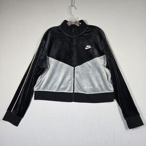 Nike Velour Cropped Track Jacket Women's XL Y2K Style